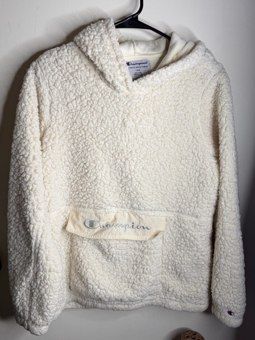 Champion Cream Sherpa Puffer Hoodie